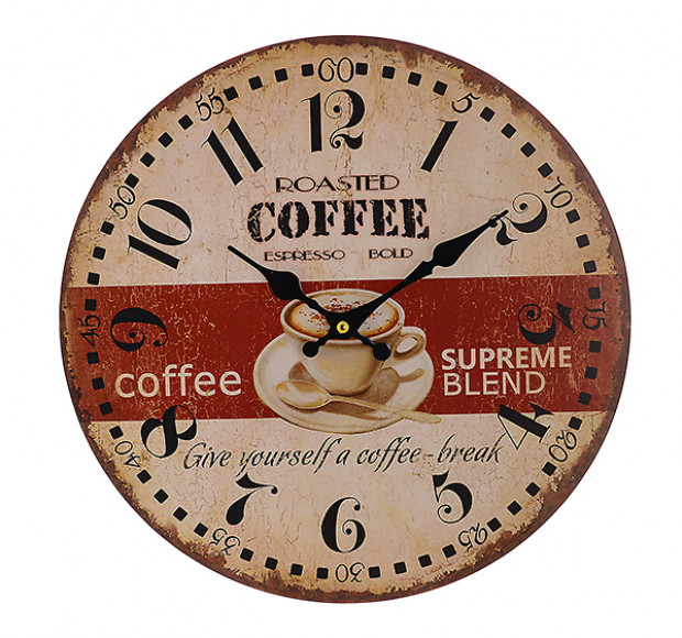 Часы настенные круглые Бодрящий кофе 