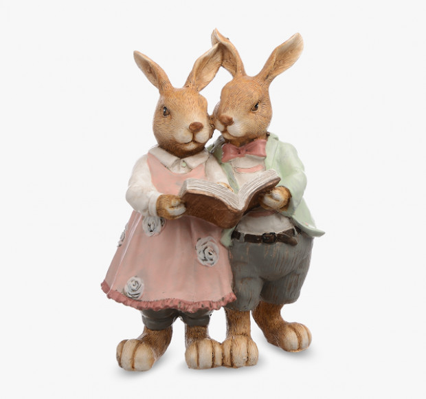 Статуэтка Кролики пара читающие