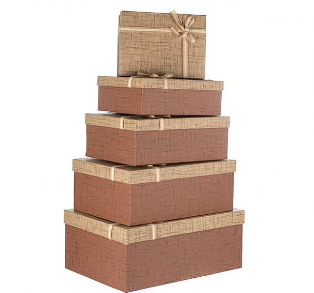 Набор подарочных коробок Сюрприз коричневый