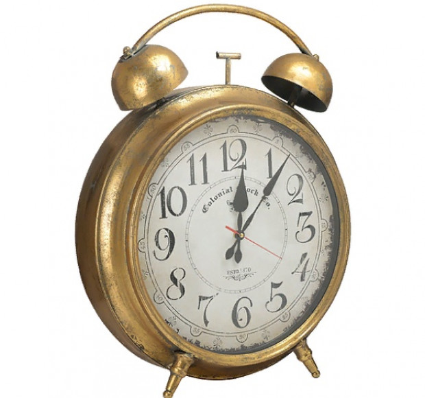 Часы будильник Металлический золотой L