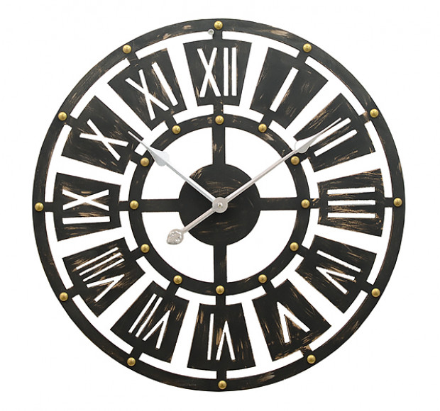 Часы деревянные в стиле лофт