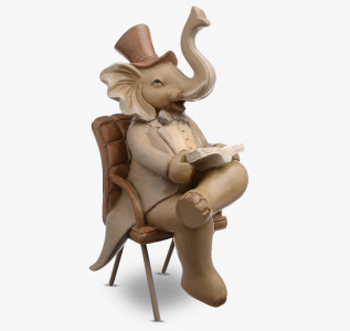 Статуэтка Слоник читающий на стуле