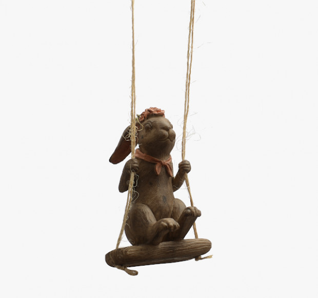 Статуэтка Кролик мечтатель на подвесных качелях