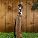 Статуэтка Кошка мраморная с цветами на шубке