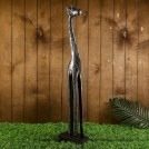 Статуэтка Жираф угольного цвета с серебристыми рисунками