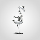 Статуэтка Фламинго интерьерный серебристый 32 см керамика