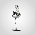 Статуэтка Фламинго интерьерный серебристый 43 см керамика