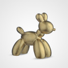 Статуэтка Фигура собаки керамическая золотистая малая