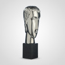 Статуэтка Декоративный керамический серебристый бюст мужчины