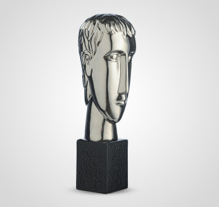 Статуэтка Декоративный керамический серебристый бюст мужчины