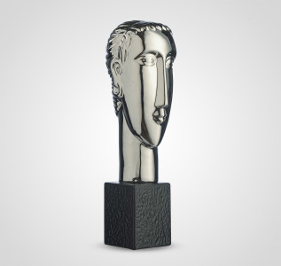 Статуэтка Декоративный керамический серебристый бюст женщины