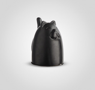 Статуэтка Кот-декор керамический черный средний