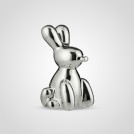 Статуэтка Кролик керамический серебристый большой