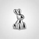 Статуэтка Кролик керамический серебристый малый