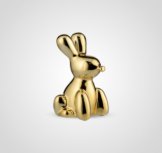 Статуэтка Кролик керамический золотистый малый