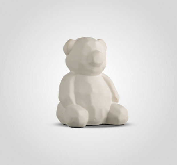 Статуэтка Мишка белый керамический в стиле Арт-Деко большой