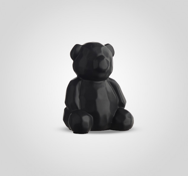 Статуэтка Мишка черный керамический в стиле Арт-Деко большой