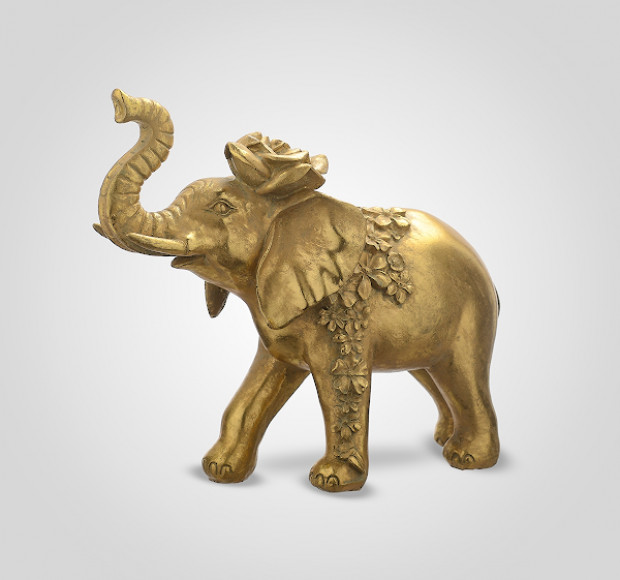 Статуэтка Слон-декор индийский царь с розочкой большой