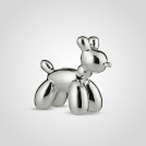 Статуэтка Собака керамическая серебристая малая