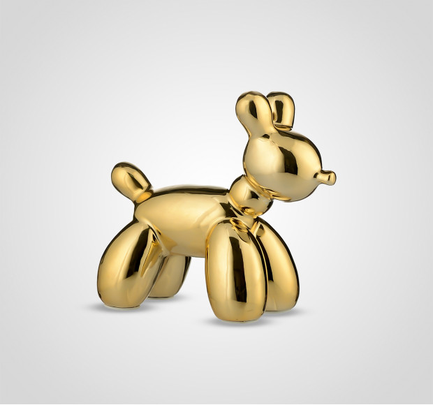 Статуэтка Собака керамическая золотистая малая