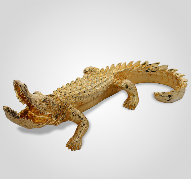 Статуэтка Золотистая фигура крокодила