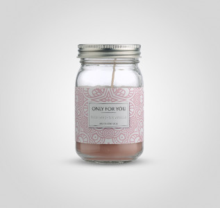 Свеча ароматическая в баночке "Розовый сад и Ваниль"