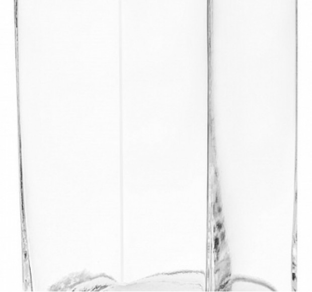 Ваза "Квадратная" стеклянная, прозрачная 30 см